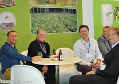 Fonny Theunis and Dirk Aerts of BioBest having good times at the DCM booth.
