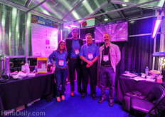 LumiGrow's Ashley Veach, Mathieu Van de Sande and Neil Coppinger together with research associate David Llewellyn of the University of Guelph.