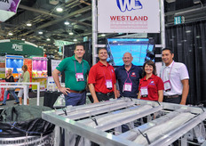 Novavert's Niclas Heescher together with Craig Riesebosch, Geert Vanzanten and Colleen Devoe of Westland Greenhouse Equipment & Supplies accompanied by Nico Niepce of Alweco.