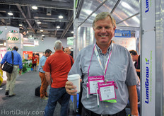 Pete Hendriksen of Cee Green at the booth of LumiGrow.