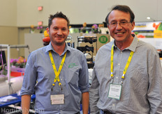 Mark Massey of Australian greenhouse manufacturer, builder and supplier Greenworks together with Leonard Tesoriero of the New South Whales Department of Primary Industries.