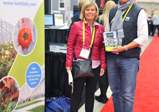 All the way from Italy: Patrizia Giuliana from Arrigoni horticultural fabrics together with Luigi Pezzon of Pati plastics.