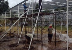 Corridor poles are being installed.