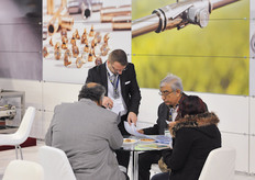 Bulent Ogel of Normist in conversation with some customers.