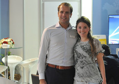 Coen van der Kruk of Debets Schalke together with show-visitor Brenda van Diejen of Legro.