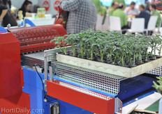 Urbinati's drum seeder on display at the booth of Titiz Agro.