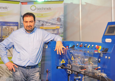 Aldo Maggion of Techmek with the PaperPot machine.