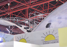 The new poly greenhouse roof cleaner on display on top of the booth of Royal Brinkman.