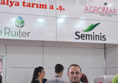 Alessandro Mazzacano from Urbinati at the booth of Turkish distributor Titiz Agro