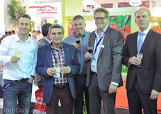 John Meijer of Certhon, Haluk Atamal, Regnier ten Haaf of Ridder, Sjaak Bakker of Flier Systems and Marc Broeren of Dalsem at the party of Haluk Atamal.