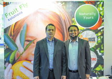 Also Russell IPM was present at the pavilion of the UK Commercial Horticultural Association to share their knowledge on solutions against Fruit Fly. On the picture are Soliman Masaoudi and Mayem Hassan.