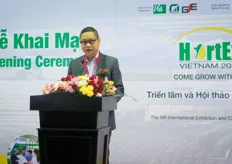 Nguyen Ba Vinh, Director General of VEAS, to announce opening of the exhibition. Exceptional growth of Vietnamese horticulture and floral industry between 2007 and 2017 of 27% year on year growth. Partner of Nova Exhibitions in Vietnam.