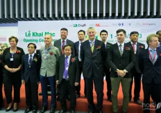 Organizers and supporters of HortEx 2023 during the official opening ceremony. In the green shirt, Kees van Baar, Dutch Embassador toVietnam. 