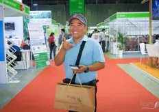VTSH grows dragon fruit and organic rice for exports to China, India and the European market. On the photo is Nguyen Duc Toan, Tony, who is is business development director. 