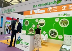 Meteor Systems from the Netherlands, pictured are Mr. Alex van der Meulen and Ms. Xu Junyi. Meteor has completed several gutter projects in China.