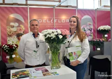 Deliflor is supplying Kenyan growers with their chrysanthemums for many years and are now exhibiting at IFTEX for the first time. Jan Willem Scheeve and Lejla Begovic of Delidlor presenting a variety of their assortment and are standing next to the Vespa series, which are, among others like Magnum and the Zembla series (available in many colors) very popular to be grown in Africa and other countries.