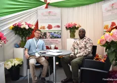 Almaz Ganiev and John Macharia of Milele Flowers. They consolidate Kenyan flowers and ship them worldwide.
