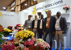 The team of United Selections, standing next to their blossoms sprays that are increasing in demand.