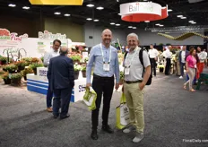 Andre Costa and Guy Schertzer of Morel Diffusion visiting the show. In North America, the distributor of their cyclamen is Ball Seed.