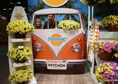 Sarah Makiejus and Sean Valk of PanAmerican Seed driving the Caliburst Petchoa bus. Caliburst first launching at Cultivate and is the first petchoa from seed at PanAmerican Seed