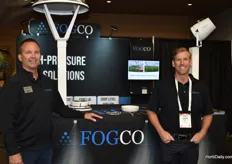 Dana Pack and Justin Graves with Fogco, promoting the Snap Fan EC 20 Max. Crop level airflow fan. 