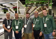 Brian Tatrow, Nathan Obeid, Del Rockwell, Duan Van Alstine, Harley Kroker - PIPI and GGS team showcasing greenhouse structures, benches and multilevel racking for all cultivation facilities 