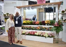 Elizabeth Zambrana and Eli Perez of Rosamina, a grower of proteas and foliage, but also make bouquets and arrangements with third party products.