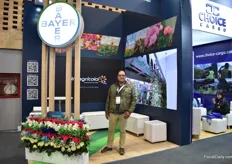 Carlos Jimenez of Bayer, promoting their services in the Floriculture industry.