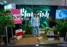 Kate Ferguson with Flourish Plant shows their organic house plant fertilizer made from housewaste, available for indoor plants