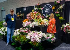 Robert Hidalgo and Debbie Blevins with 4 Seasons Growers.  The double rose lily seems to be what everybody is after, the can tell after two days on the IFPA 2023