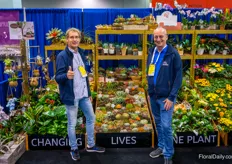 Menno van der Straaten and Rene Ratterman, Succulents Unlimited, find their succulents at the booth of Alive