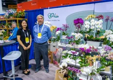 Rachel Liu with I-Hsin Orchids, and the company's US partner Gregg Foster