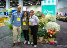 Sean hug with Bellaflor visiting Leyla Pinzon and Ana Ramirez with Danziger, celebrating their 70 year anniversary this year
