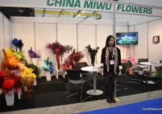 Manon Xu of China Miwu Flowers, a producer of dried and preserved flowers shipping them mainly to China at the moment but are looking to expand markets.