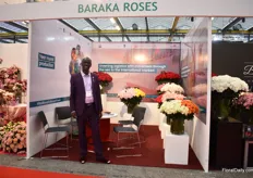 Joram Kanyua of Baraka roses from Kenya. At the exhibition to expand markets in Western Europe and Middle East.