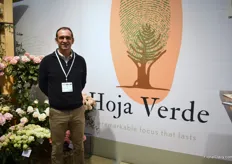 Eduardo Letort of Hoja Verde presenting their new garden line, tinted roses, preserved and line of Victorian roses.