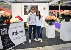 Emilio Estrella and Nicole Quevedo of Miracle Garden, an Ecuadorian grower of roses.
