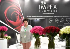 Anna Tirskaya of Impex Flowers. This flower broker buys flowers from Colombia, Kenya and the Netherlands and supplies it to all parts of the world. The company exists 10 years now and their first client came from Russia.