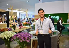 Jose Alejandro Galecio of Agrinag. They mainly grow spray and regular roses in their three farms in Ecuador and started with hydrangea recently. 