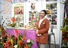 Arginova is a very diverse company. They produce flowers, coffee and own a resort. On the picture Karina Escamilla.