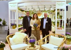 Jacob Andersen, Bodil Clara Johansen and Jorgen Andersen of Gartneriet Thorupland presenting Midnight Ocean; their new campanula which they will be available in small amounts in April. It is an own bred variety that has bigger flowers and is growing very well in the garden insummer time. All of their young and mother plants are based in Vietnam or Turkey.