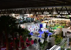 Elevated view over the exhibition floor.