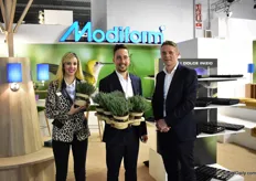 Valentina Scalvini, Davide Cavallini and Tony Christensen of Modiform presenting the Eco Expert; a biodegradable packaging for horticulture made from the pulp of recycled paper. The main markets who are currently interested in these products are Germany, Switzerland and Austria.