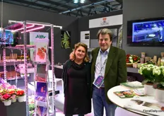 Cristina Nilssen and Einar Nilssen of Norcom. They supply products from Jiffy Floranova, Takii and Valoya in Italy.