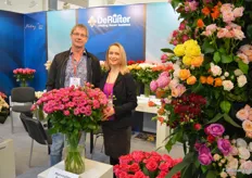 Arjen Vlasman and Olga Bobkova of Royal de Ruiter, displaying the novelties and assortment of De Ruiter. Arjen knows a thing or two about roses, as he has been working in the industry his whole life - which, from the other hand, cannot be that long, as at the fair he was happy to celebrate his 35th birthday.