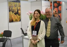 Robert Stoop and Marja Vostrikova of Stokolex, a company that sells large batches of bulbs across Eastern Europe