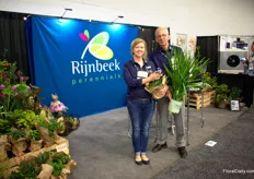 Nico Rijnbeek and Olga Stärz with Rijnbeek and Son presenting not only their new varieties like Crocosmia Orange Pekoe and Achillia Crazy Little Thing, but also their new company image.