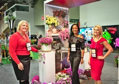Sirekit Mol with Beekenkamp (in the middle) with her new colleagues Kat Wolper (left) and Lauren Blume (on the right) for the US market. They are presenting their Petunia Tea series along with other series at their booth.