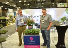 Bruce Gibson and JP Williams with Plug Connection presenting True Bloom, a variety bred by Altman Plants.