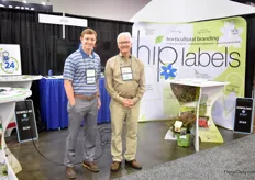 Tyler Brown with Hip Labels and Tom Kegley with Kegley Communication. At their booth, they present a new app that brings digital content to the consumers to educate and entertain them. As well as QR, you can put it on tags, but it is more advanced. Next to this option, it is also possible to see how different plants in different sizes will fit into your garden.